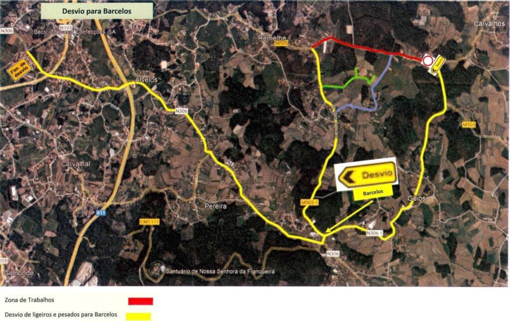 Vai fazer a estrada que liga Barcelinhos às Carvalhas? Então tome nota destas alterações no trânsito 3