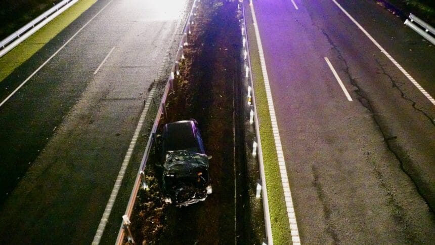 A11: Carro despista-se e destroços atingem seis carros em Barcelos Acidente Barcelos A11 30