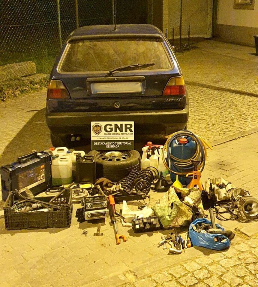 GNR: Apanhado com a "boca na mangueira" a furtar combustível e foi detido em Braga GNR Braga Apreensao 1