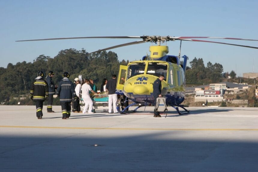 Viana: Acidente de trabalho faz um ferido grave. Helicóptero do INEM acionado INEM Helicóptero Viana