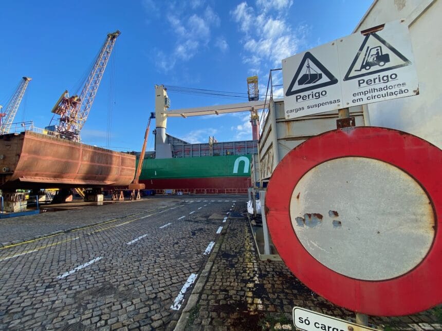 Viana: Acidente de trabalho nos estaleiros faz uma vítima estaleiros viana 2