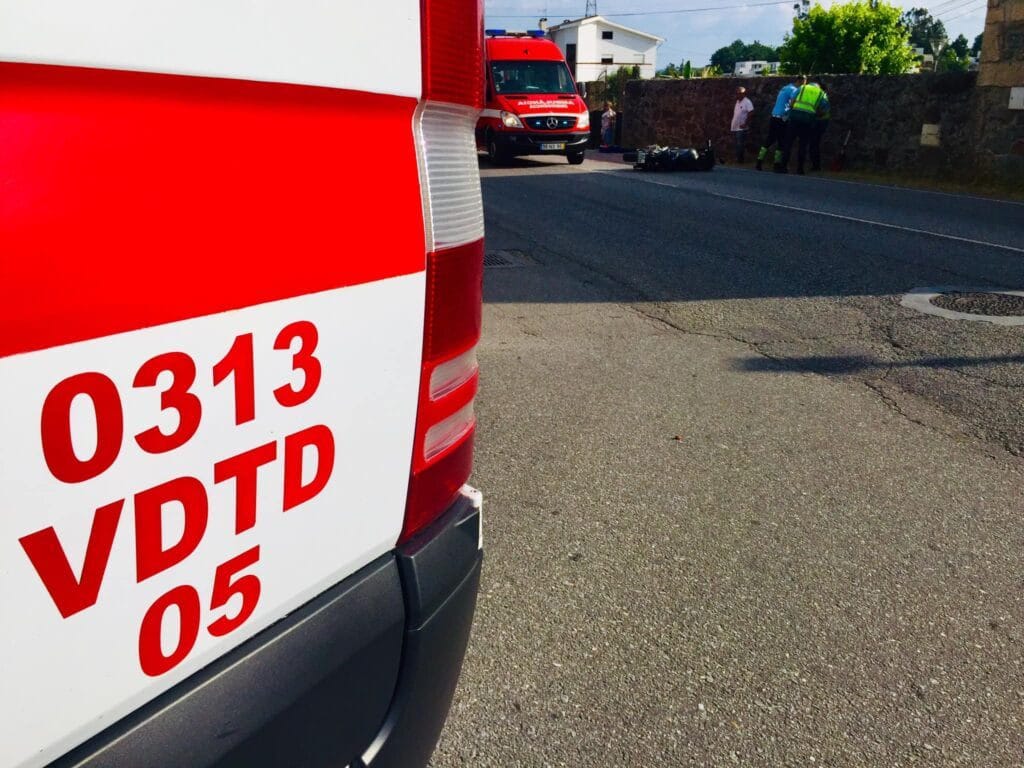 Vila Verde: Motociclista sofre ferimentos graves em acidente na EN201 Acidente mota vila verde
