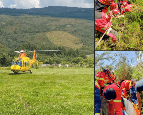 Ponte de Lima: Resgate em acidente de trabalho grave. Veja as imagens da operação em Estorãos estorãos ponte de lima corte perna