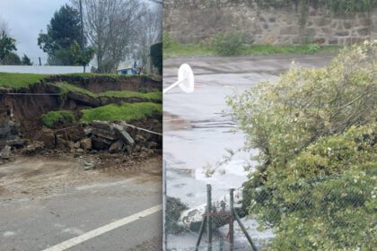 queda arvore e muro em Braga