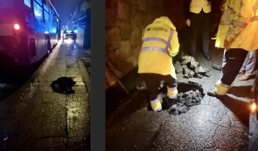 Braga: Aluimento de via danifica carro e retém autocarro dos TUB em Celeirós aluimento braga
