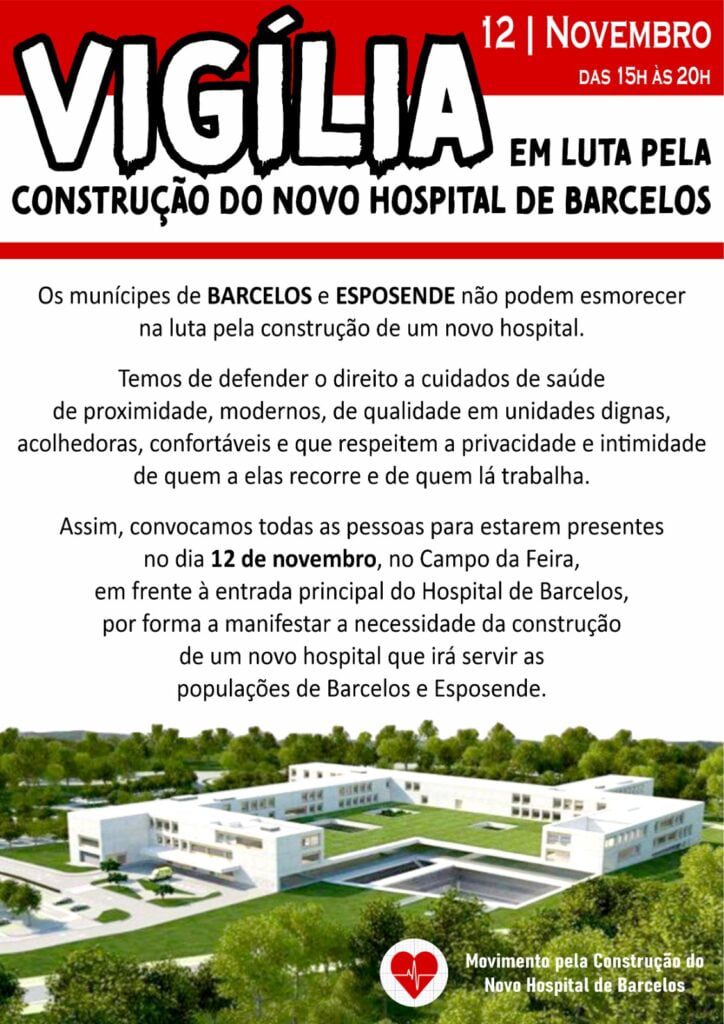 Barcelos: Dia 12 há vigília pela construção do novo Hospital de Barcelos/Esposende novo hospital de barcelos