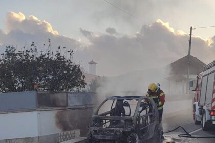 carro arde em balugães