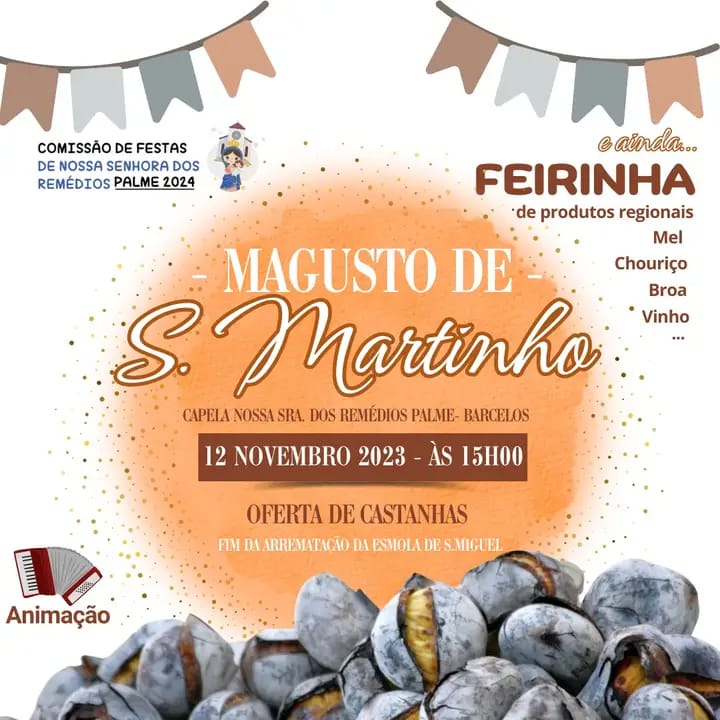 São Martinho: Aqui estão 9 magustos que não pode perder em Barcelos magusto palme