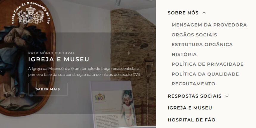 Esposende: Ainda não espreitou o novo site da Santa Casa de Fão? Está mais intuitivo e moderno santa casa fão site