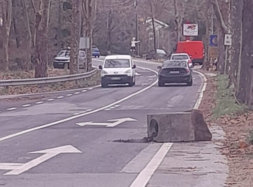 Viana: Camião arrasta bloco para a via EN13 EN13 Castelo Neiva
