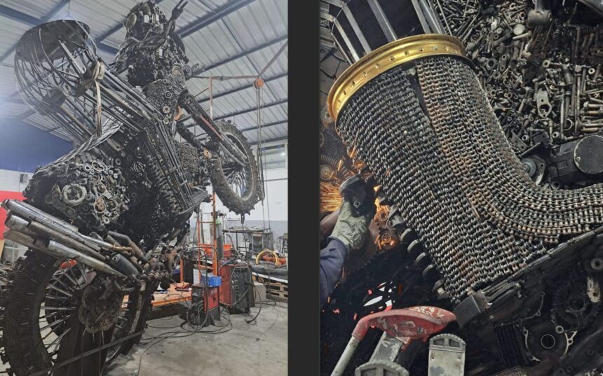 Motociclismo: Oito toneladas de Paulo Gonçalves. Fevereiro é a data da inauguração da escultura no "Souto" Paulo Gonçalves escultura