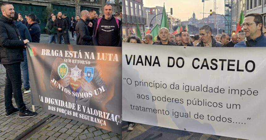 Centenas de Polícias e Guardas de Viana e Braga estão no Porto em mais uma ação de luta Captura de ecra 2024 01 31 as 18.10.45