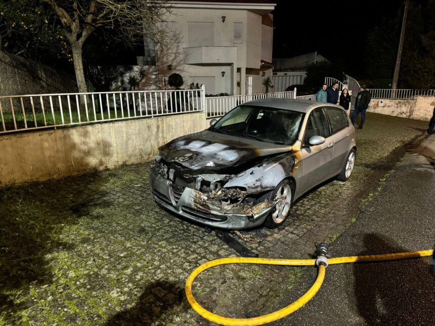 Esposende: Carro arder em Fonte Boa na EN205-1 Carro arder em fonte boa esposende