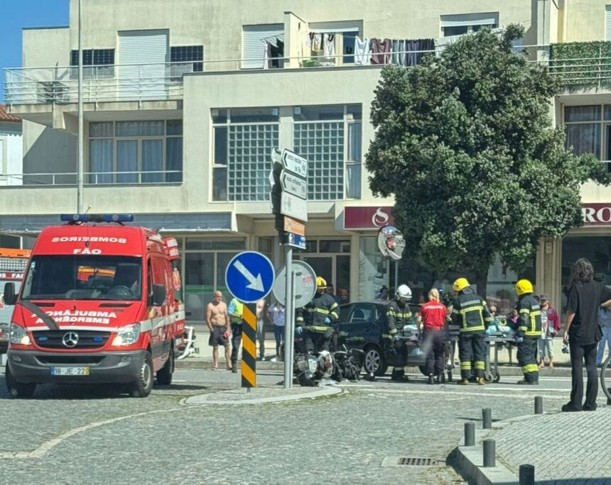 Esposende: Motociclista ferido no centro de Fão após acidente Fão Acidente acesso