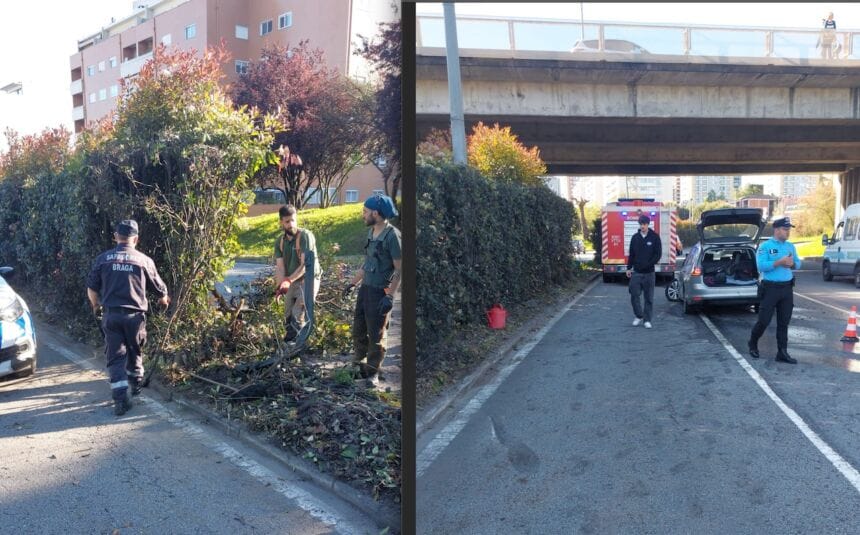 Braga: Acidente condicionada trânsito condicionado na Circular Urbana Acidente Circular Braga