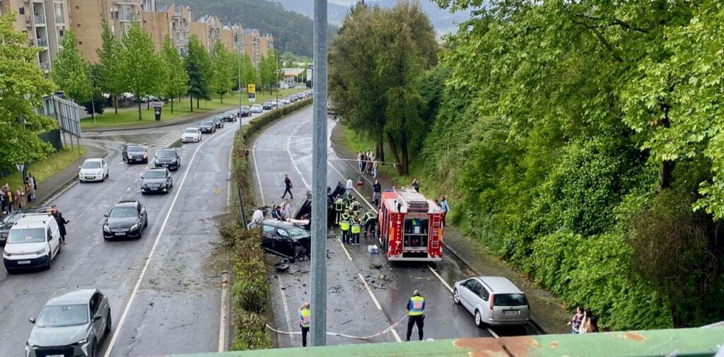 Braga: Ferido grave em acidente com nove vítimas na Circular Urbana acidente braga