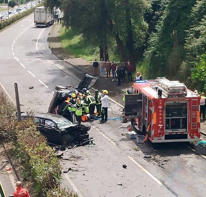 Braga: Ferido grave em acidente com nove vítimas na Circular Urbana Acidente Braga circular