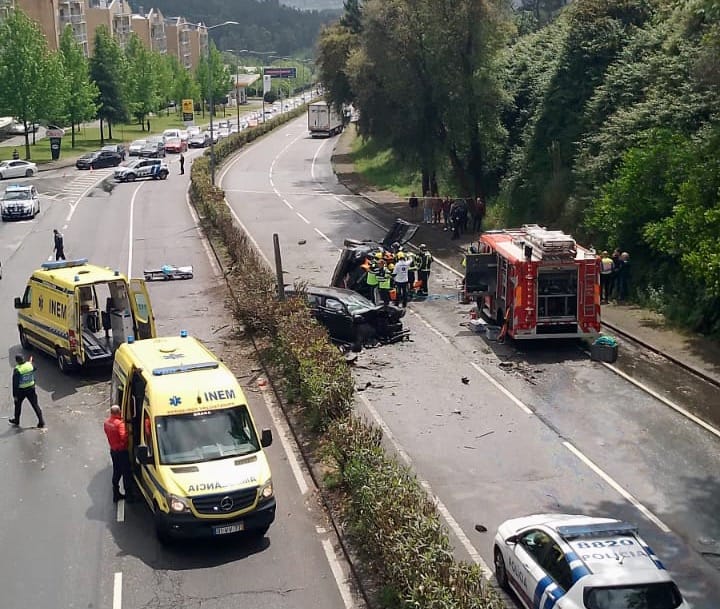 Braga: Ferido grave em acidente com nove vítimas na Circular Urbana Braga acidente circular