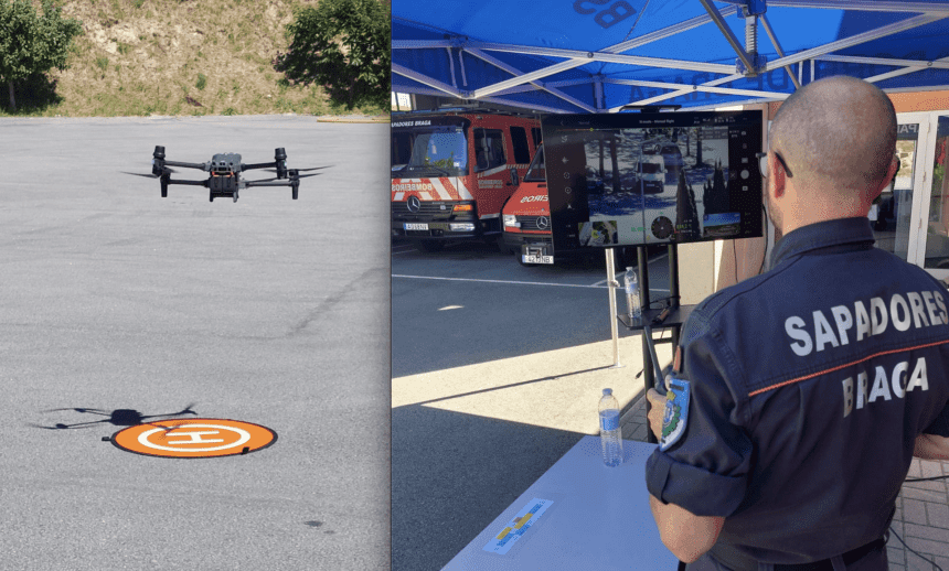 Braga: Drone dos Bombeiros Sapadores vai "ajudar" na peregrinação ao Sameiro BS Braga bombeiros Sameiro E24