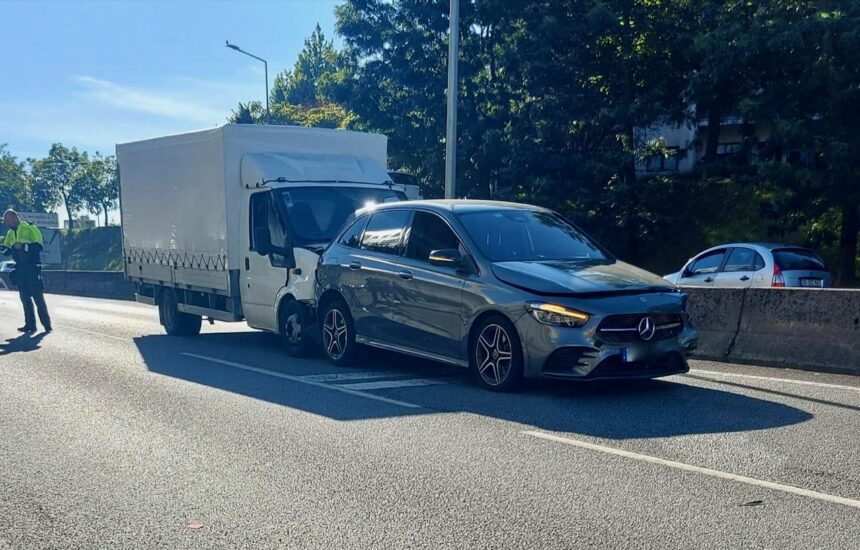 acidente braga choque em cadeia