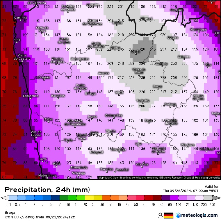 Minho: Chuva torrencial com risco de inundações e deslizamentos de terra minho tempo chuva