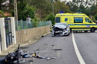 ### Jovem de 21 anos morre em colisão na EN101 em Valença Um jovem de 21 anos perdeu a vida, este domingo, numa colisão entre a mota que conduzia e um automóvel na Estrada Nacional 101, em Ganfei, Valença. De acordo com o Comando Territorial da GNR de Viana do Castelo, o óbito foi declarado no local. A vítima era residente em Monção. Os Bombeiros Voluntários de Valença receberam o alerta pelas 8h50. À chegada, encontraram o motociclista debaixo do veículo ligeiro. Apesar das manobras de reanimação realizadas pelas equipas de socorro e do INEM, o jovem não resistiu aos ferimentos. No local estiveram ainda meios da GNR e uma equipa de apoio psicológico. O trânsito na zona foi condicionado durante as operações de socorro. A ocorrência deixa em luto a comunidade local, que lamenta a perda de um jovem na flor da idade.