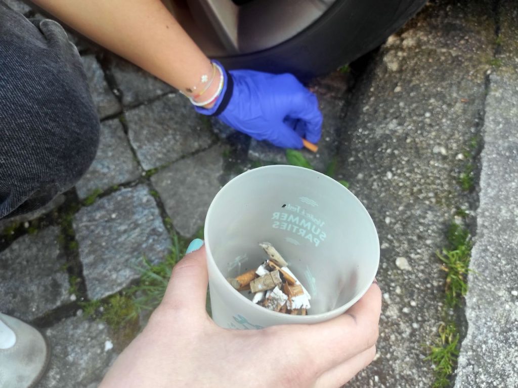 cigarro pontas apanhar chao Braga