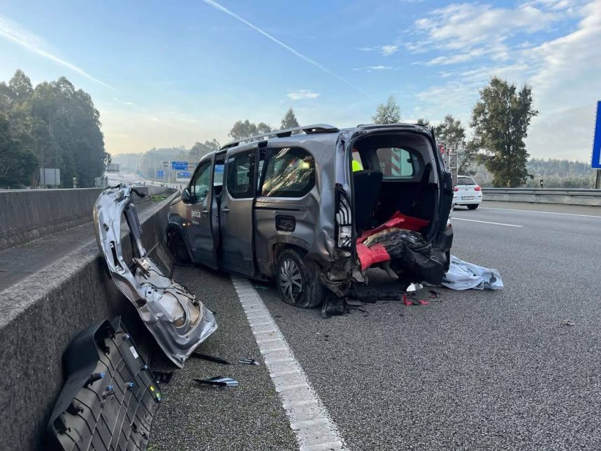 A3: Dois feridos graves entre as 4 vítimas de acidente Acidente Braga Porto ocorrencias A3
