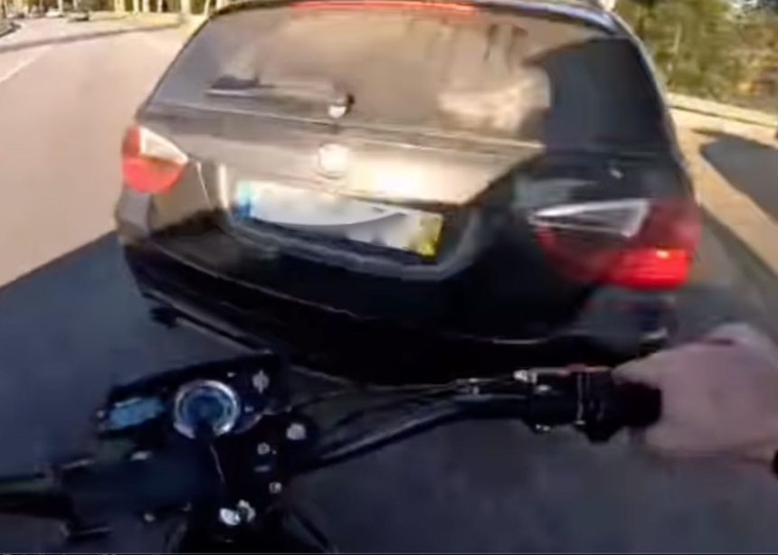 EN13: Vídeo mostra acidente aparatoso de motociclista em Caminha Video acidente caminha moto EN13