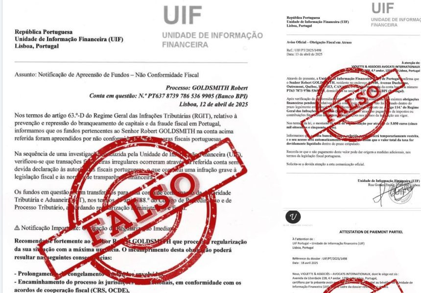 PJ: Alerta. Nova burla com uso indevido da sua Unidade de Informação Financeira burla falso PJ