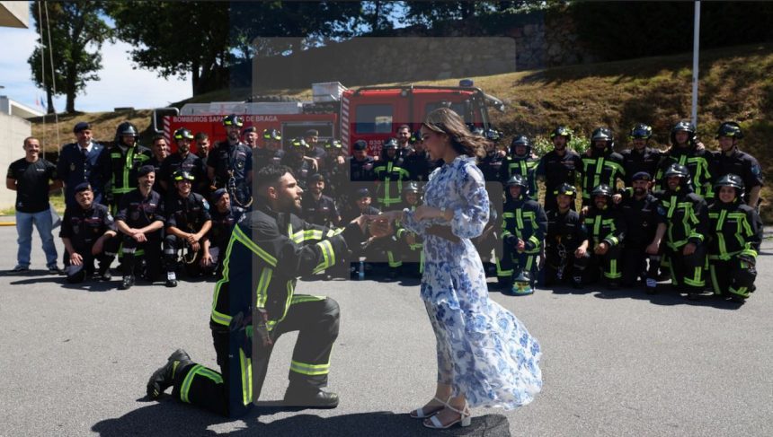 Bombeiros Sapadores de Braga pedido de casamento