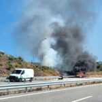 Carro arde A24 vila real