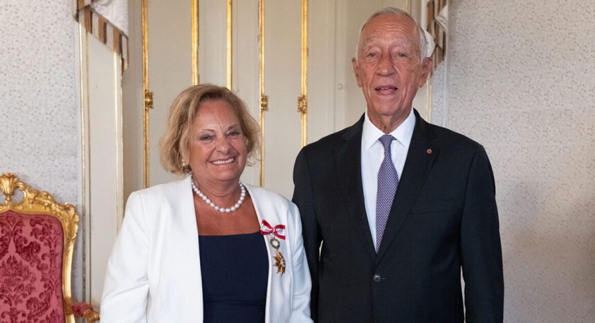 Fundadora da Impetus distinguida pelo Presidente da República emilia figueiredo esposende presidente da republica condecorada impetus