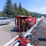 capotamento a3 bombeiros vila nova de tazem - 1