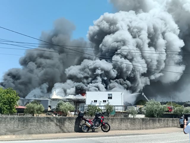 Incêndio deflagra em armazém de materiais de construção incendio coimbra antanhol - 1