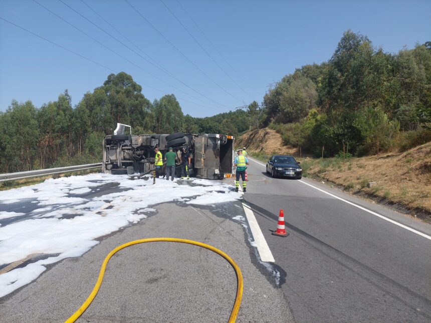 acidente braga EN103 camiao lixo