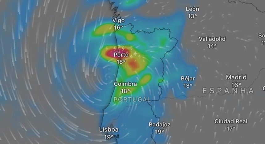 IPMA: Gabrielle chega ao Minho e Douro com chuva intensa e aviso amarelo gabrielle