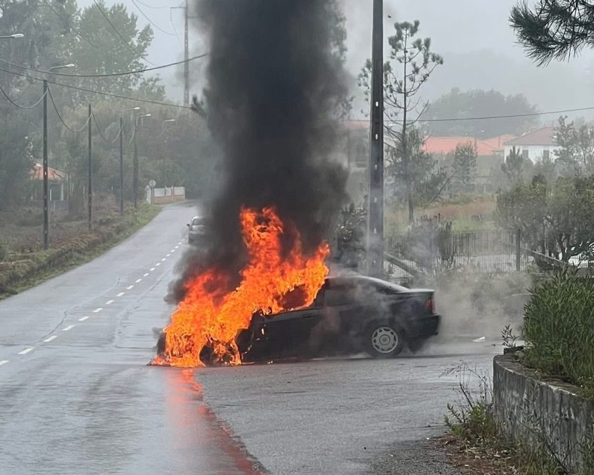 Viana: Carro arde em Vila Fria Viana do Castelo carro arde
