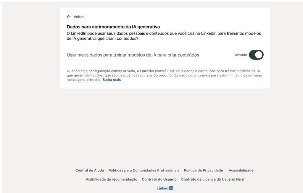 LinkedIn começa a usar dados de utilizadores para treinar IA — veja como impedir Captura de ecra 2025 11 03 as 14.47.50