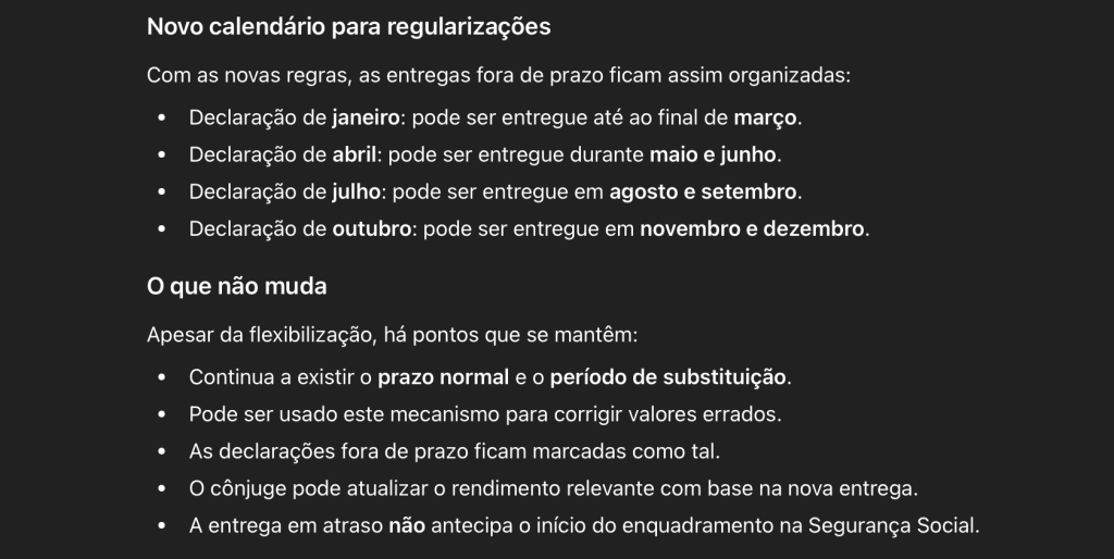segurança social regras