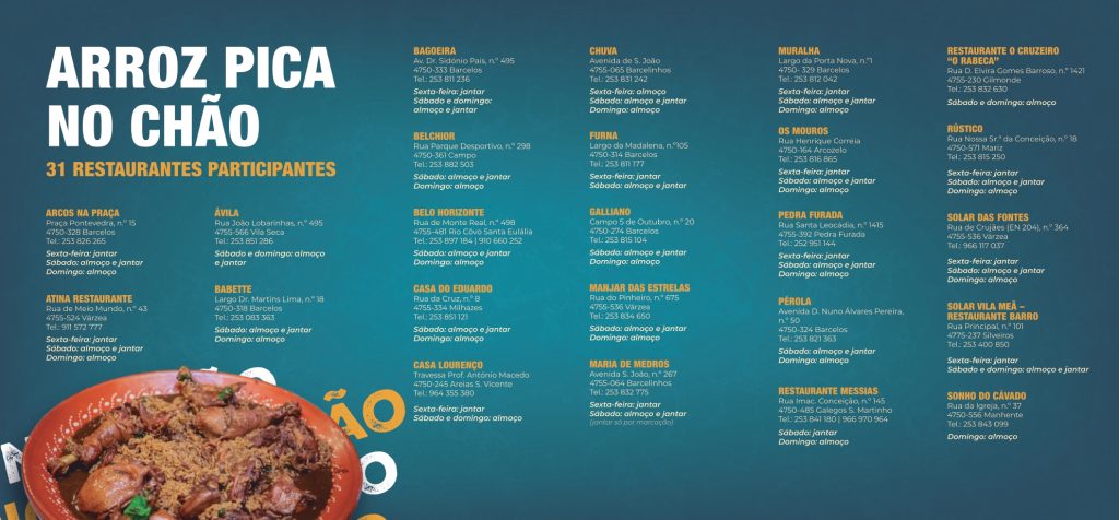 Arroz “Pica no Chão” volta a ser rei à mesa em Barcelos Restaurantes Aderentes 2