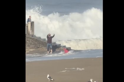 Mulher arrastada por ondas gaia senhor da pedra porto