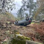 Carro capotado arcos de Valdevez