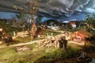 presepio movimentado de amares lago