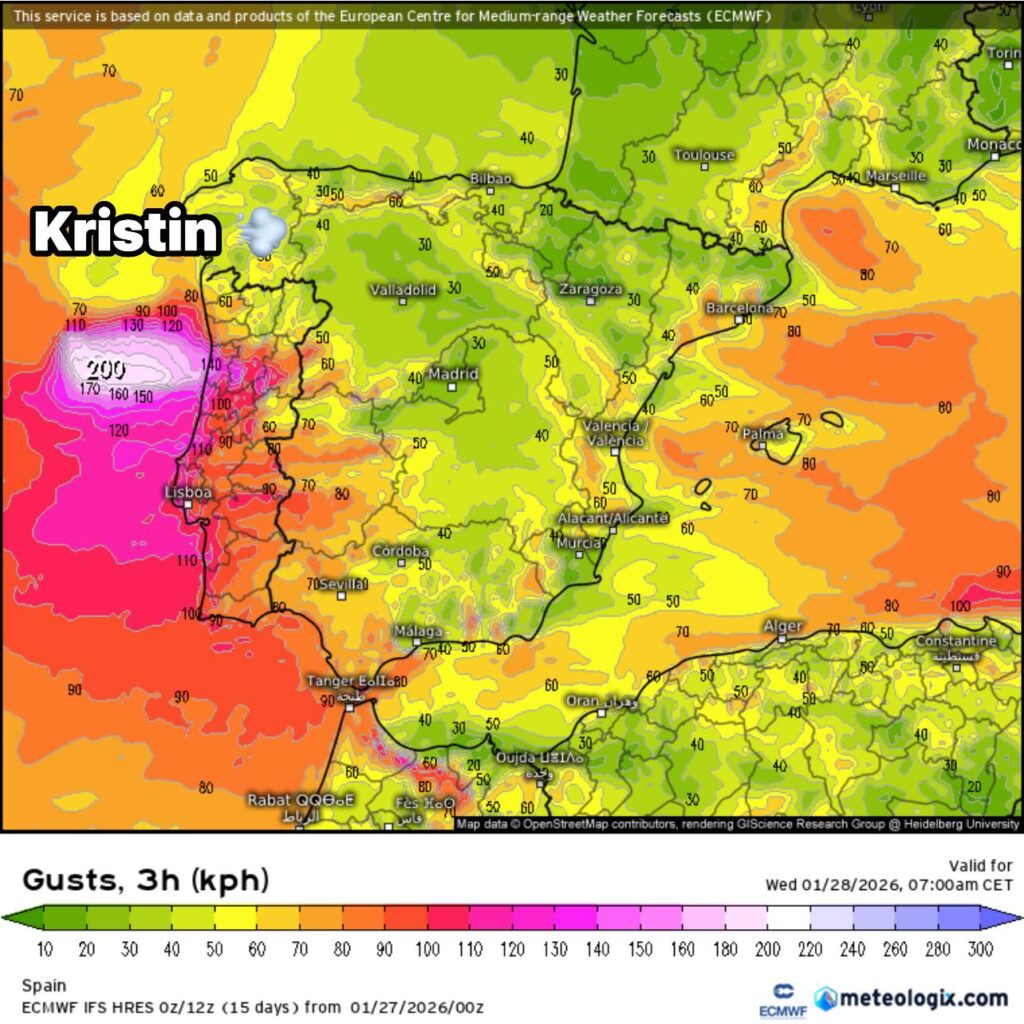 Minho: Tempestade Kristin substitui Joseph. "Tempestade explosiva" diz IPMA Kristin tempestade