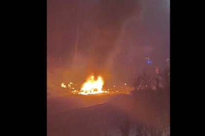 carro arde na A1 leiria 2