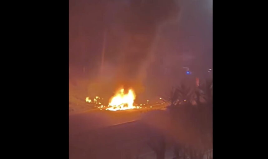 carro arde na A1 leiria 2