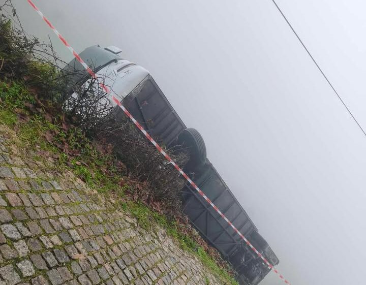 Ponte de Lima Autocarro da Auto Viacao Cura despista se e tomba em campo 01 e1770734767364