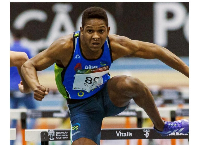 Atletismo: Usumane Djumo aponta aos Nacionais e Mundiais após recorde da Guiné-Bissau nos 60m barreiras Usumane Djumo vianense viana atletismo guine bissau - 1