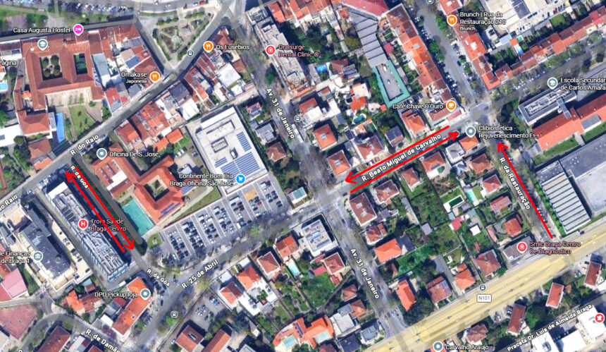 Braga: Alterações de trânsito em três artérias do centro urbano a partir de segunda-feira Braga Alterações de trânsito em três artérias do centro urbano a partir de segunda-feira